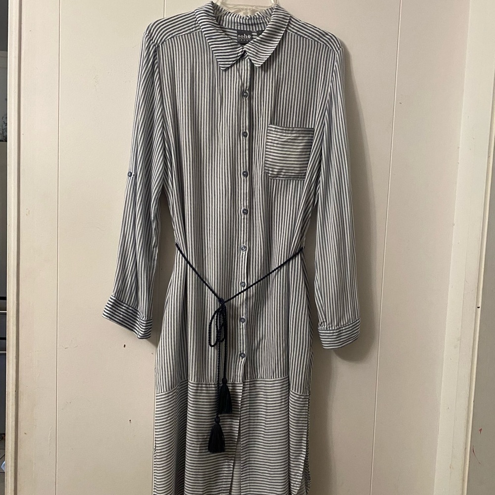 Soho New York & Company Women’s Tie Waist long Sleeves Dress Size L